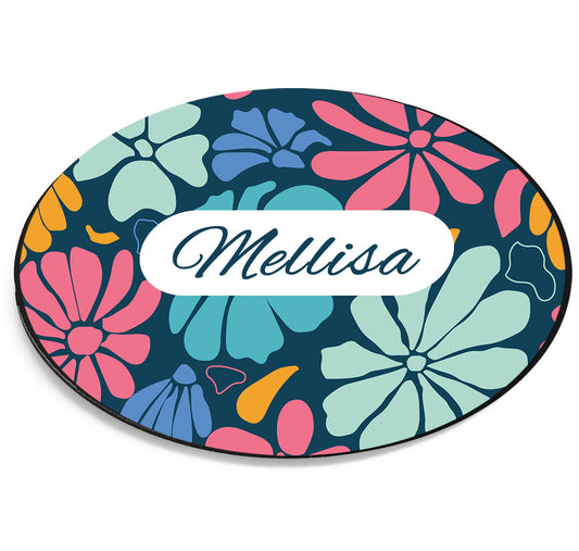 Personalised Coaster Set - Flowers + Name