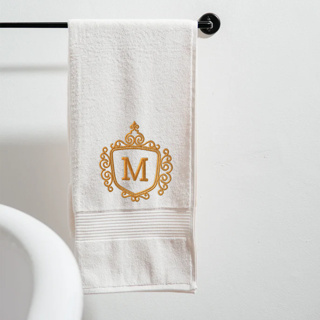 Personalised PureStay 100% Cotton Royalty Hand Towel - Ivory