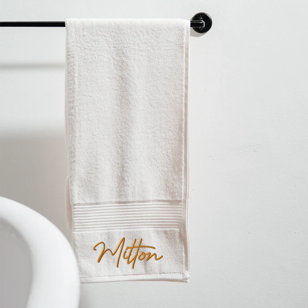 Personalised PureStay 100% Cotton Royalty Hand Towel - Ivory