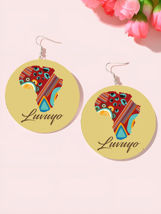 Personalised Earrings - Africa + Name