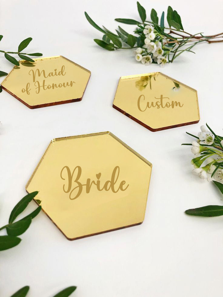 Personalised Gold Coaster Set