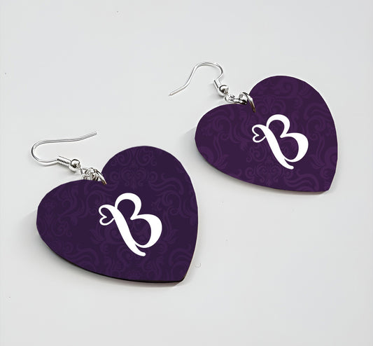 Personalised Classy Earrings - Initial (Navy)