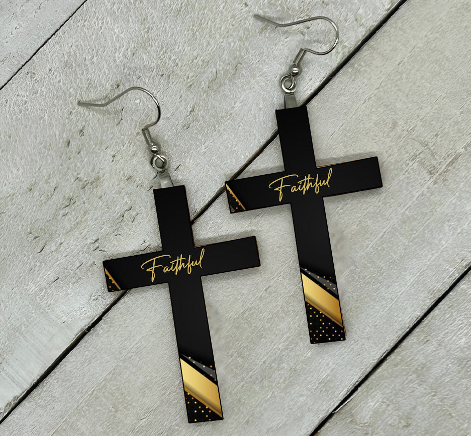 Cross Earrings - Faithful