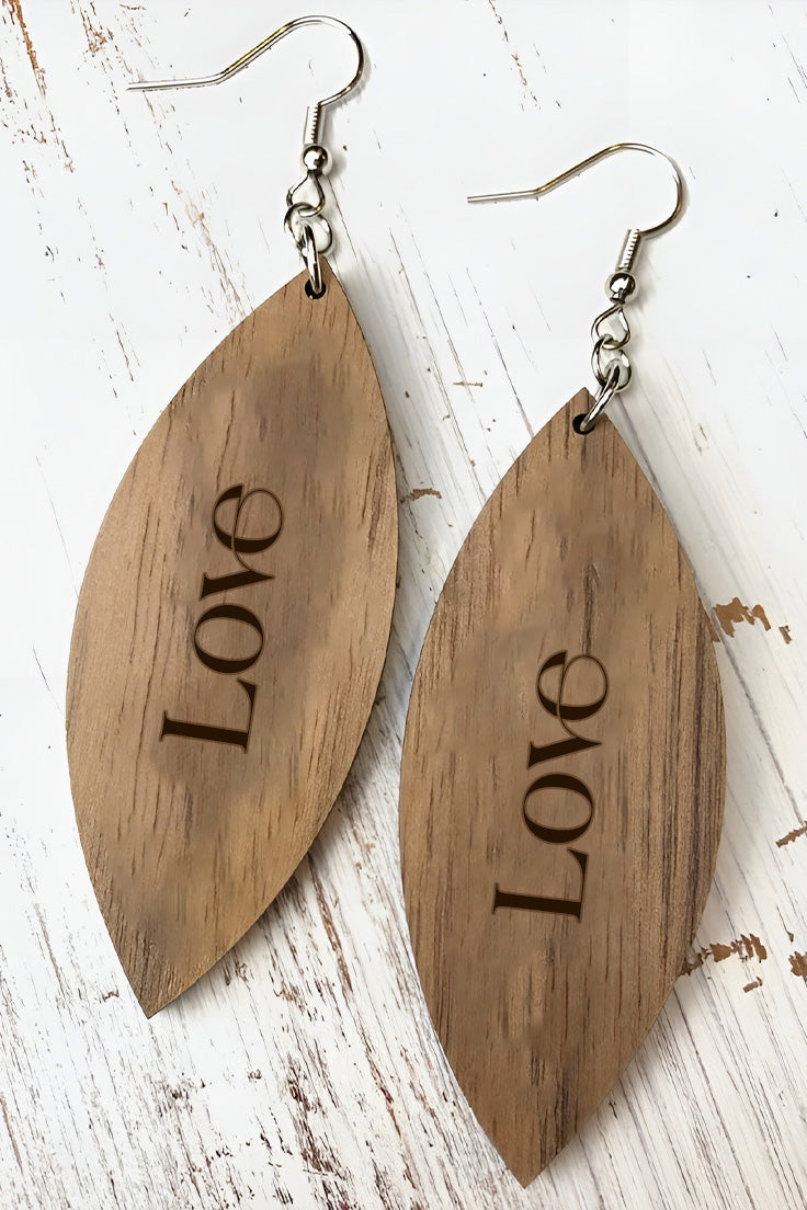 Leafy Earrings - Love