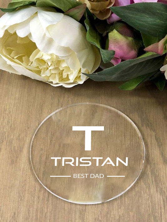 Personalised Coaster Set - Best Dad + Name & Initial