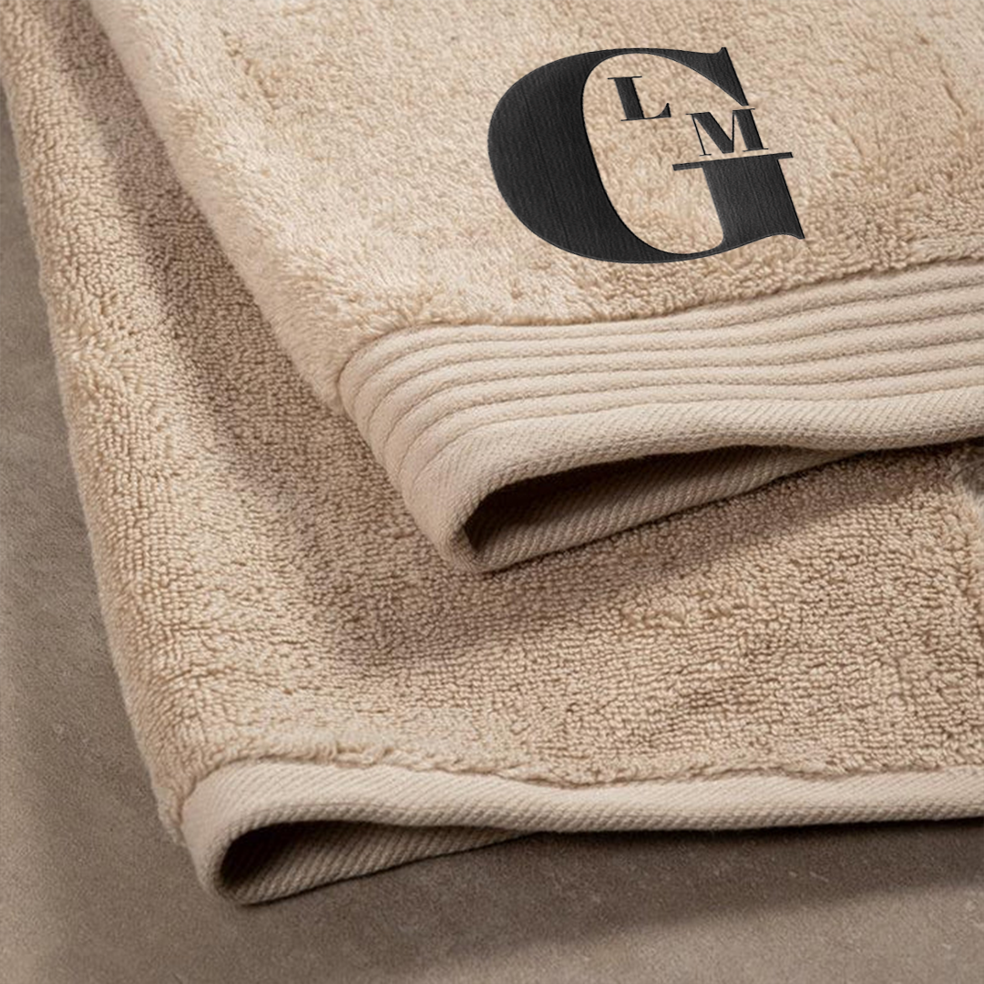 PlushCrown Cotton Zero Twist Hand Towel - Initial
