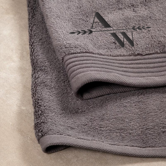 Luxury Egyptian Cotton Zero Twist Bath Sheet - Initial + Leaf