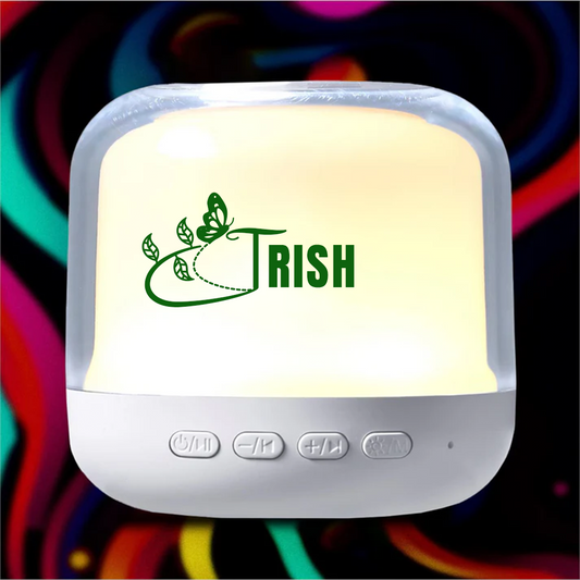 Periwinkle Vibe RGB Speaker Lamp - Art + Name