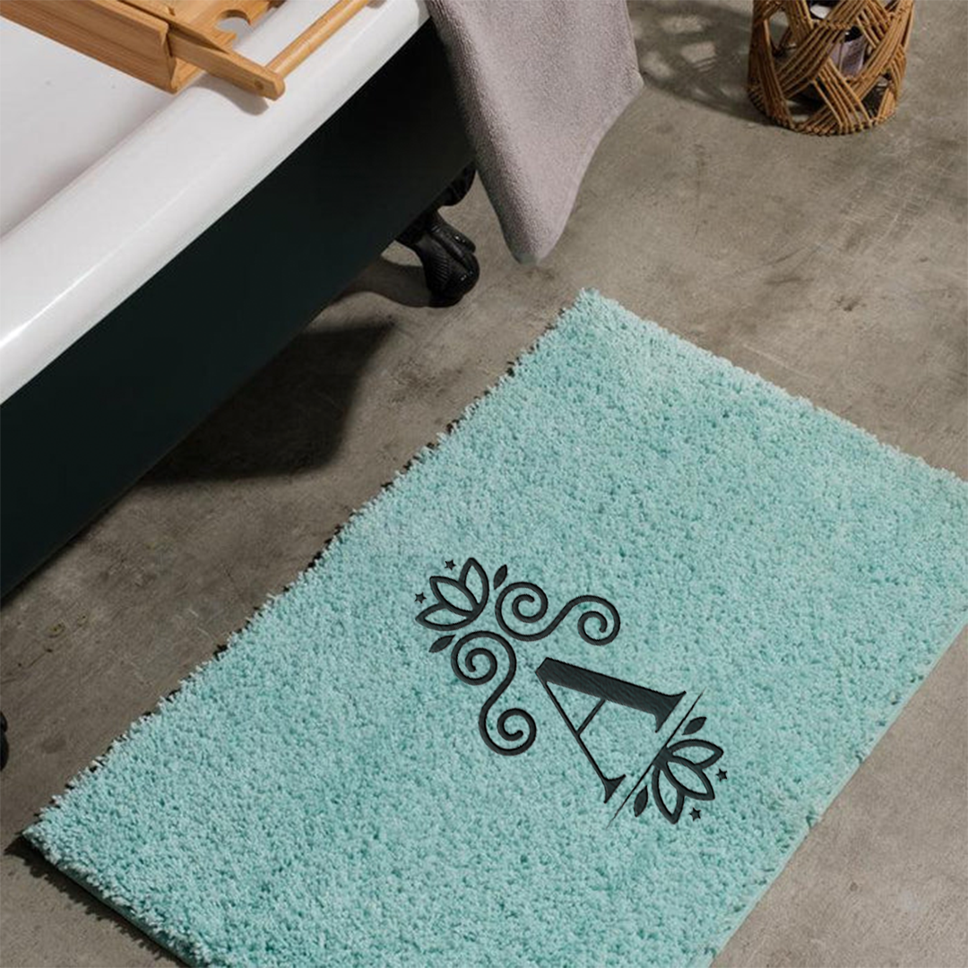 Cotton BareBay Anti-Slip Bath Mat - Art + Initial