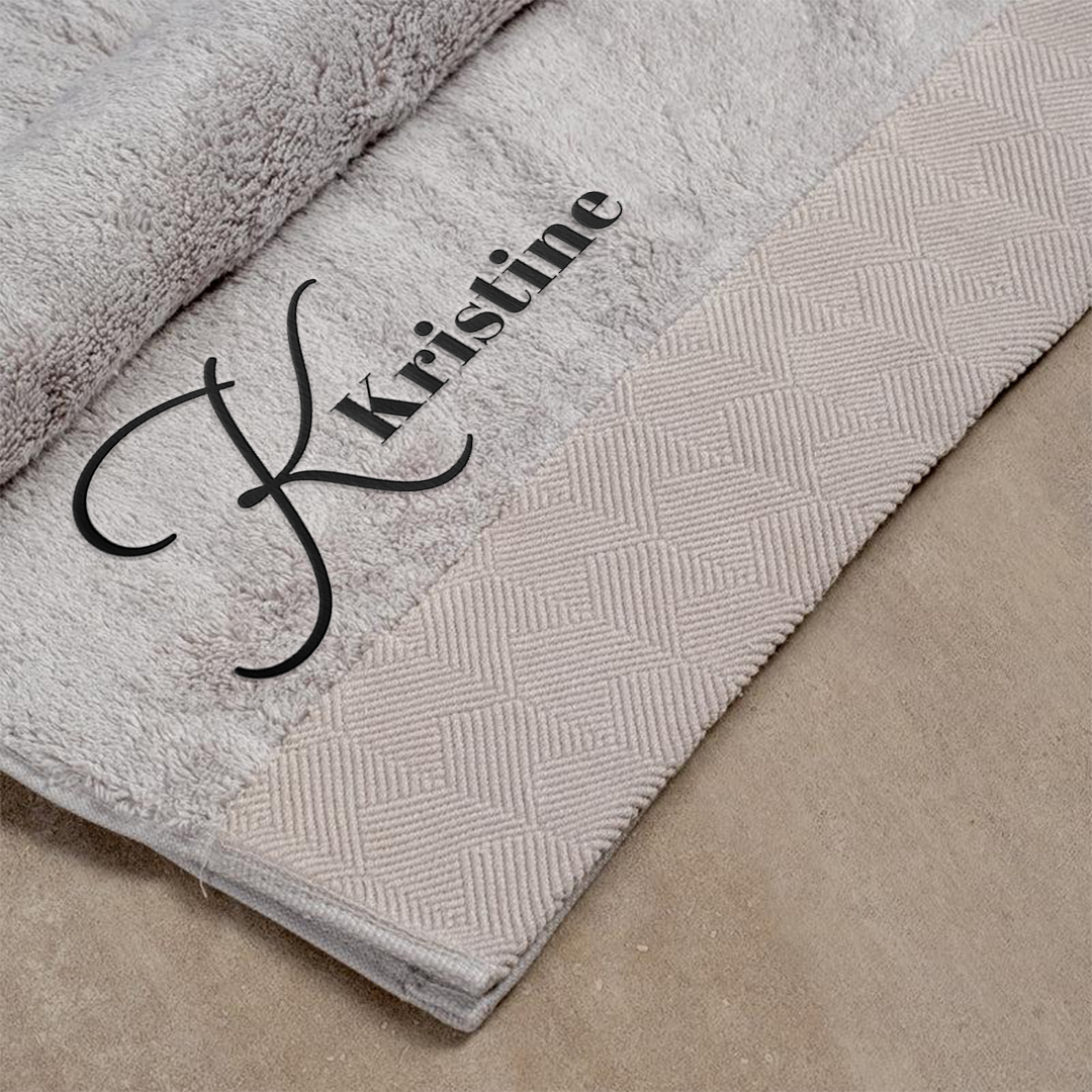 EvoLoom Luxe Collection Zero Twist Bath Towel - Black Name