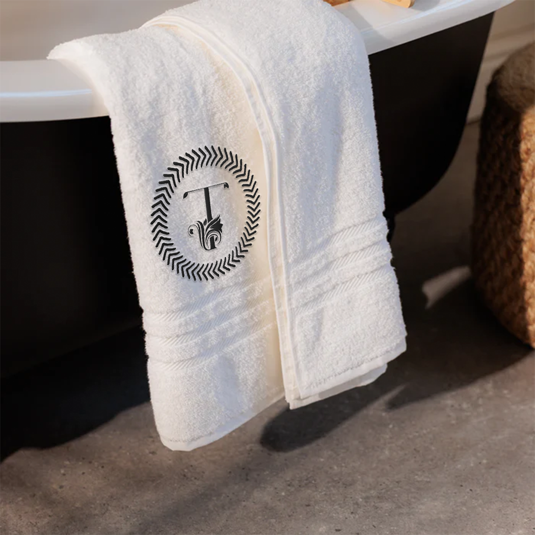 CloudLuxe Towel Collection Bath Sheet - White - Initial