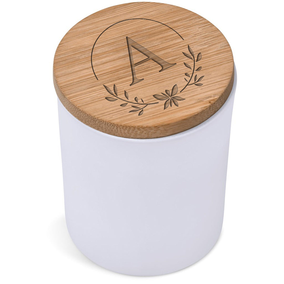 Personalised Graceful Flow Scented Candle Initial & Leaf