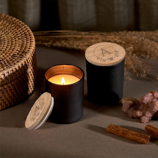 Personalised Graceful Flow Scented Candle Initial & Leaf