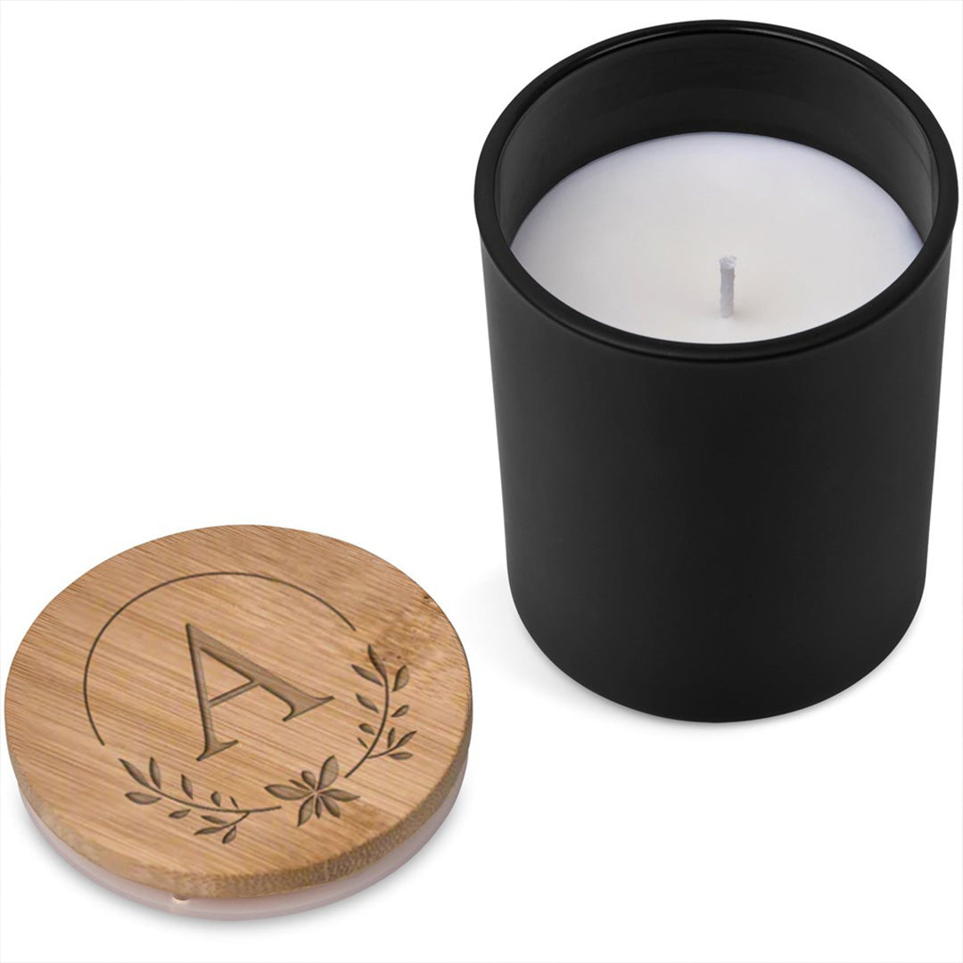 Personalised Graceful Flow Scented Candle Initial & Leaf