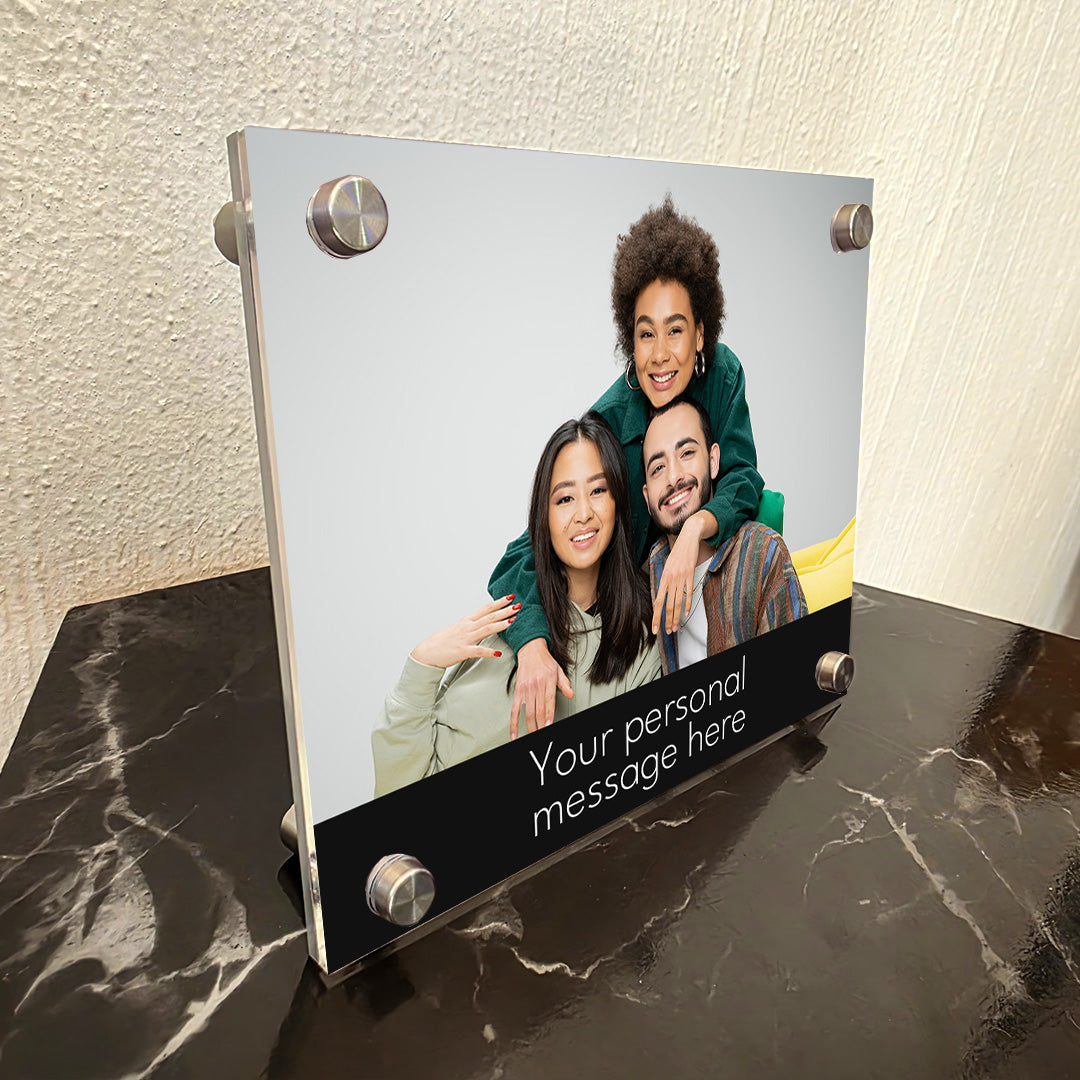 Personalised Family Acrylic Photo Frame - Add Your Message