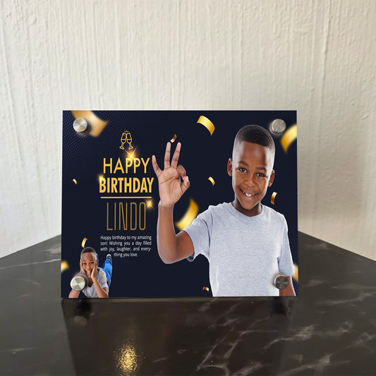 Personalise Happy Birthday Acrylic Photo Frame