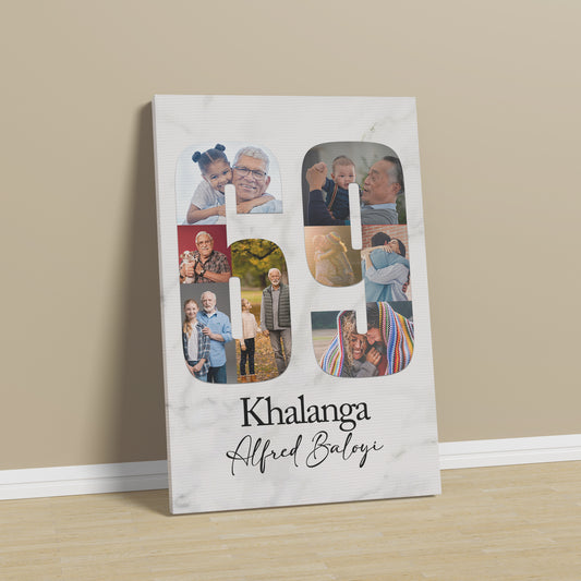 Personalised Canvas - Number (White)