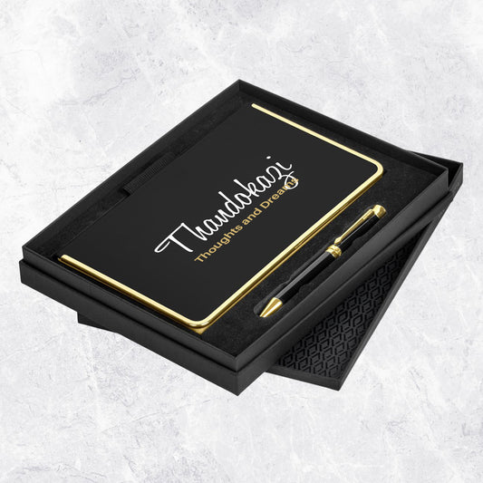 Personalised Ink & Elegance Notebook & Pen Set - Thoughts + Dreams