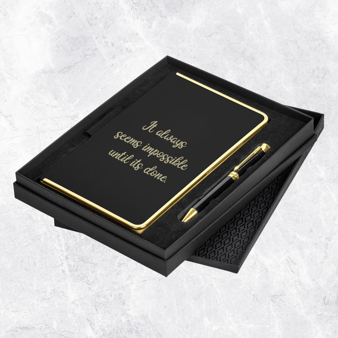 Personalised Ink & Elegance Notebook & Pen Set