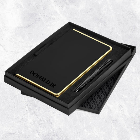 Personalised Ink & Elegance Notebook and Pen - Name + Initials