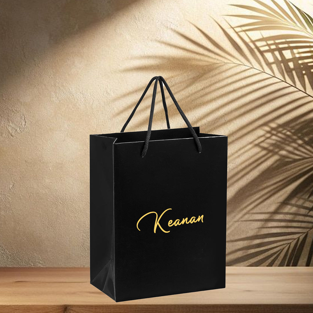 Glow Mini Paper Gift Bag - Yellow Text