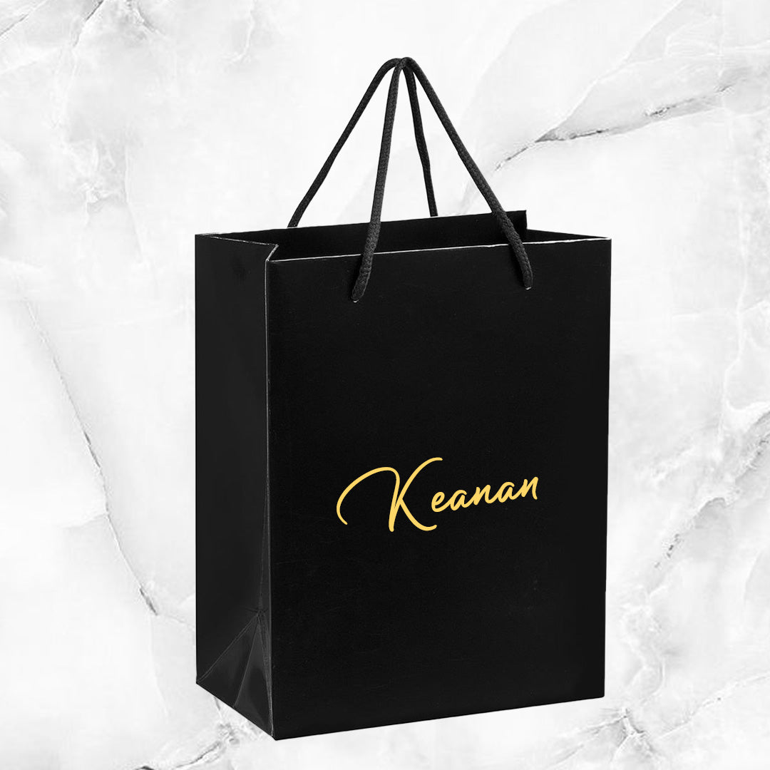 Glow Mini Paper Gift Bag - Yellow Text