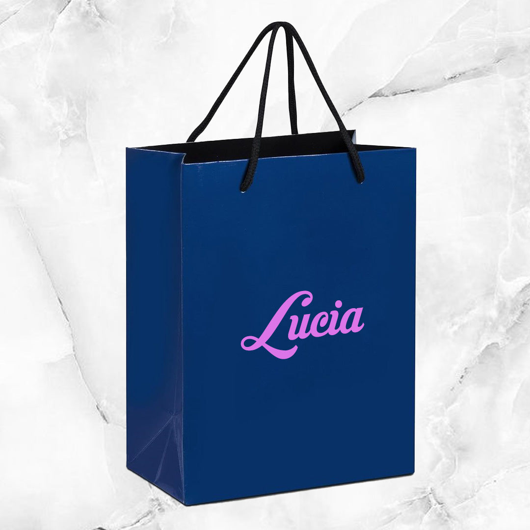 Glow Mini Paper Gift Bag - Lilac Name