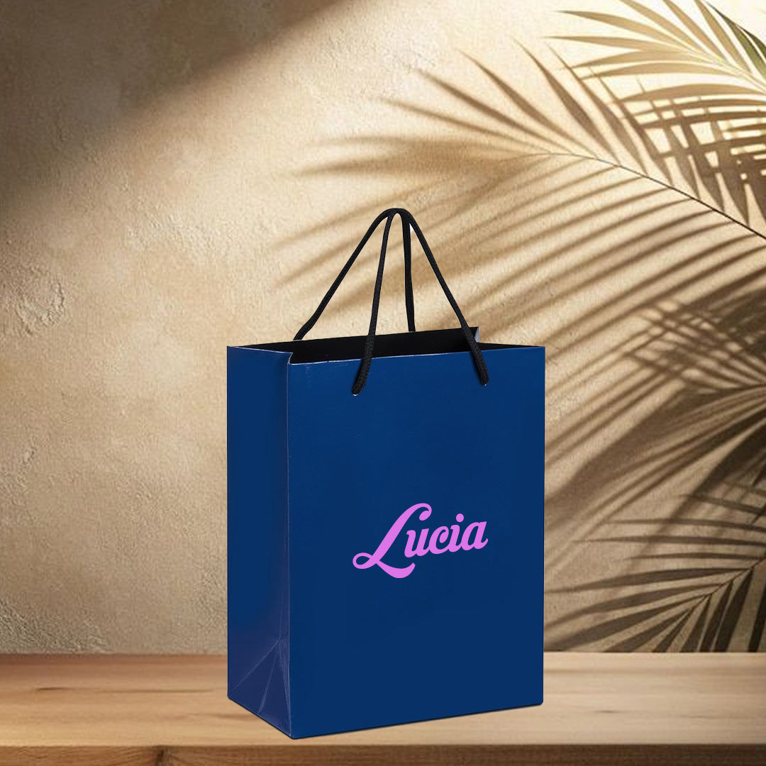 Glow Mini Paper Gift Bag - Lilac Name