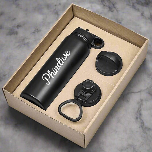 Personalised Exchangeable Lids Bottle Gift Set - Name