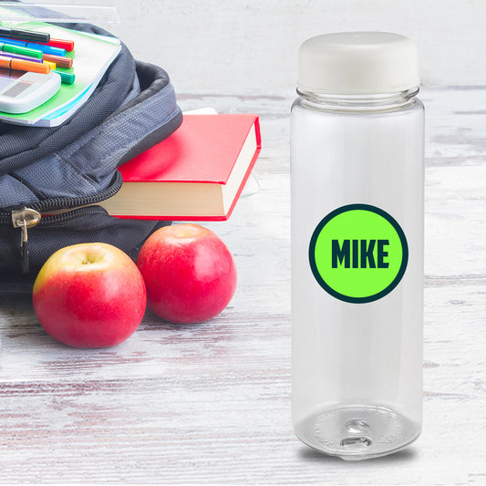 Personalised H20 Glow Plastic Water Bottle - Green Name