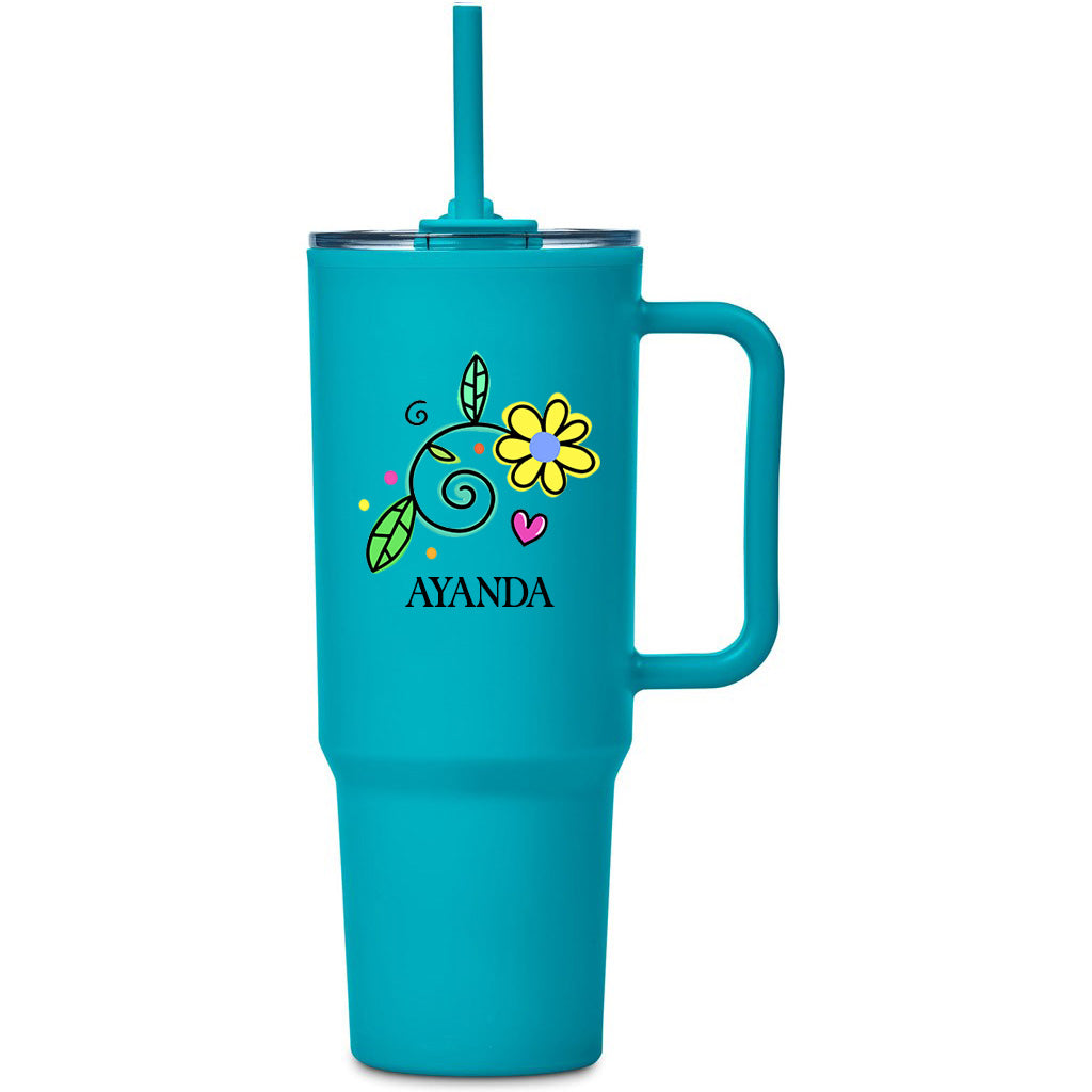 Personalised Flower TempLock Double-Wall Mug