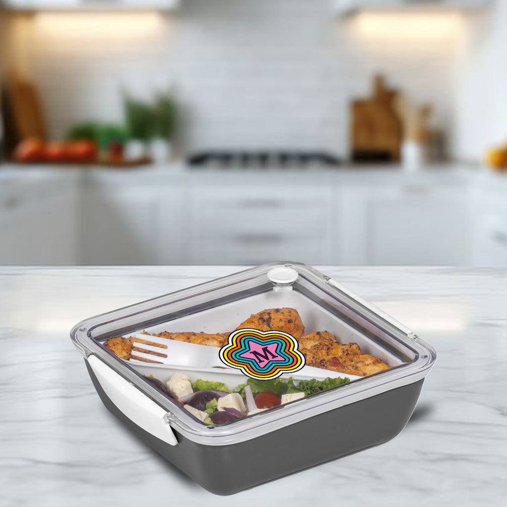 Personalised Flower Initial Lunch Box Set