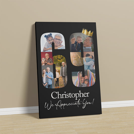 Personalised Canvas - Number (Black)