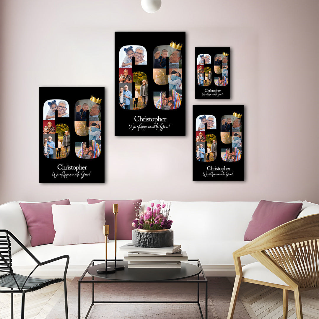 Personalised Canvas - Number (Black)