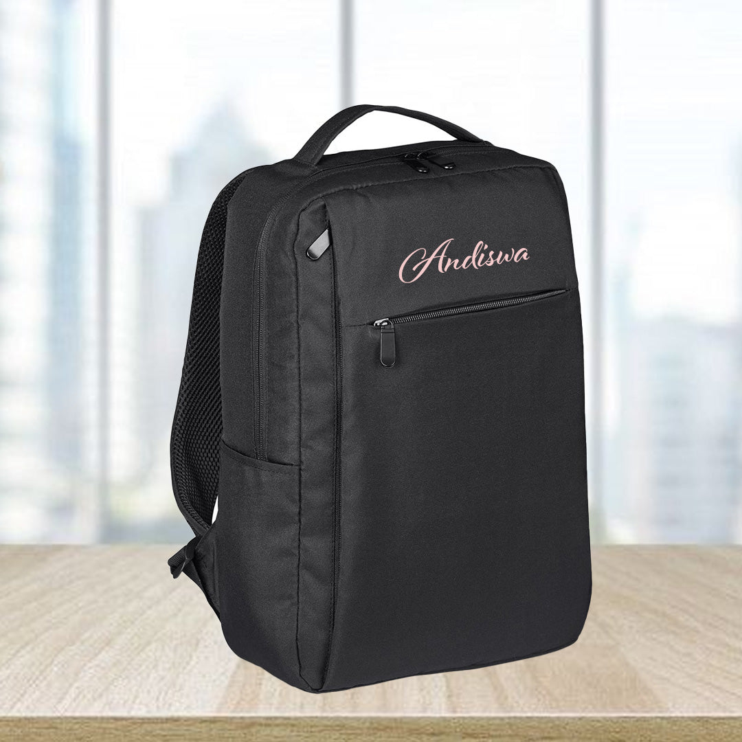 Reverta Recycled Laptop Backpack - Pink Name