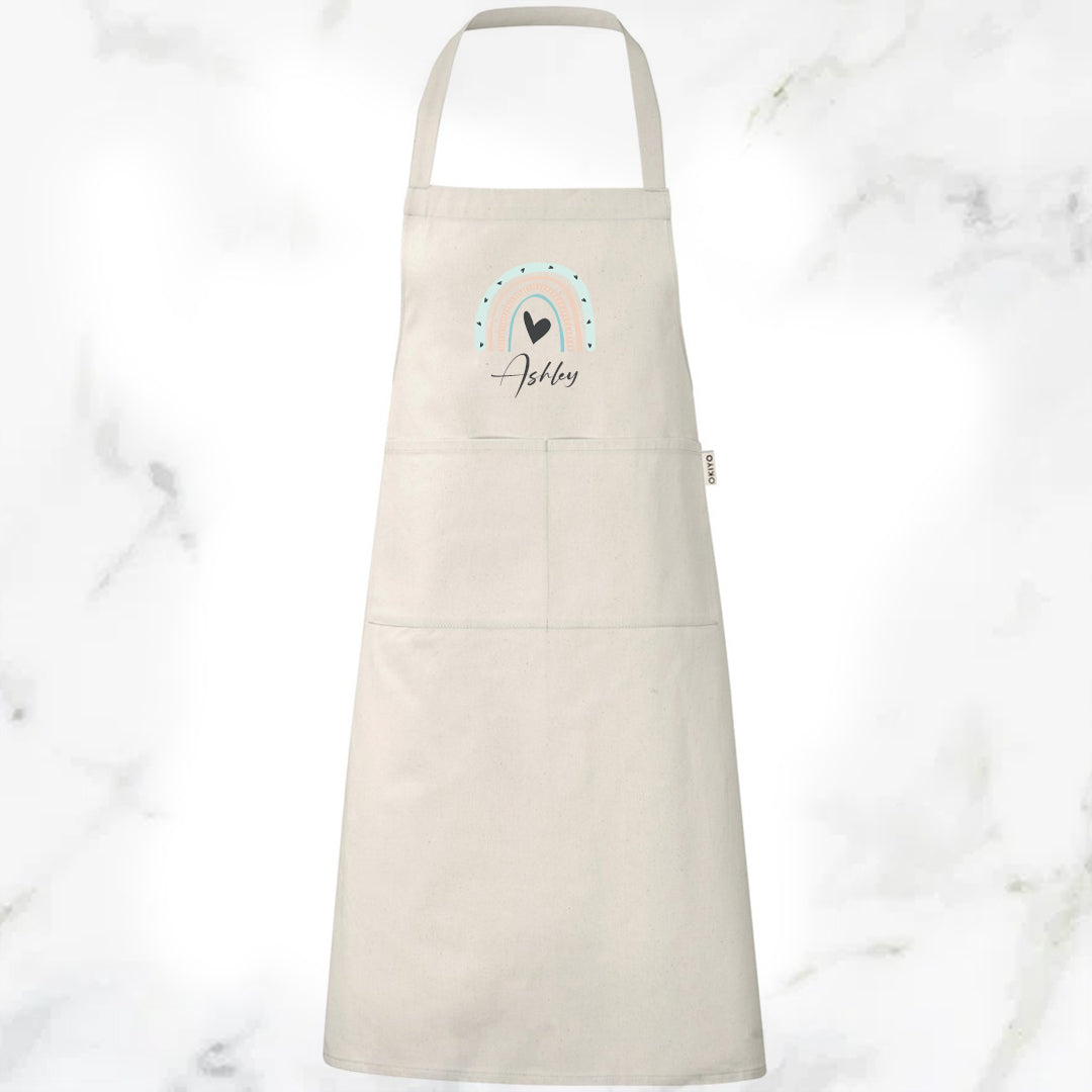 Pure Cotton Apron - Name & Rainbow