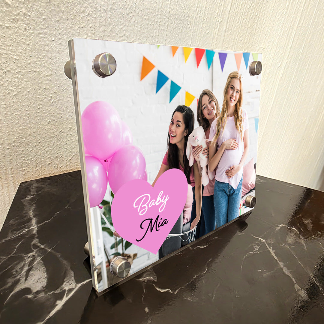 Personalised Acrylic Frame - Baby Name _ Photo