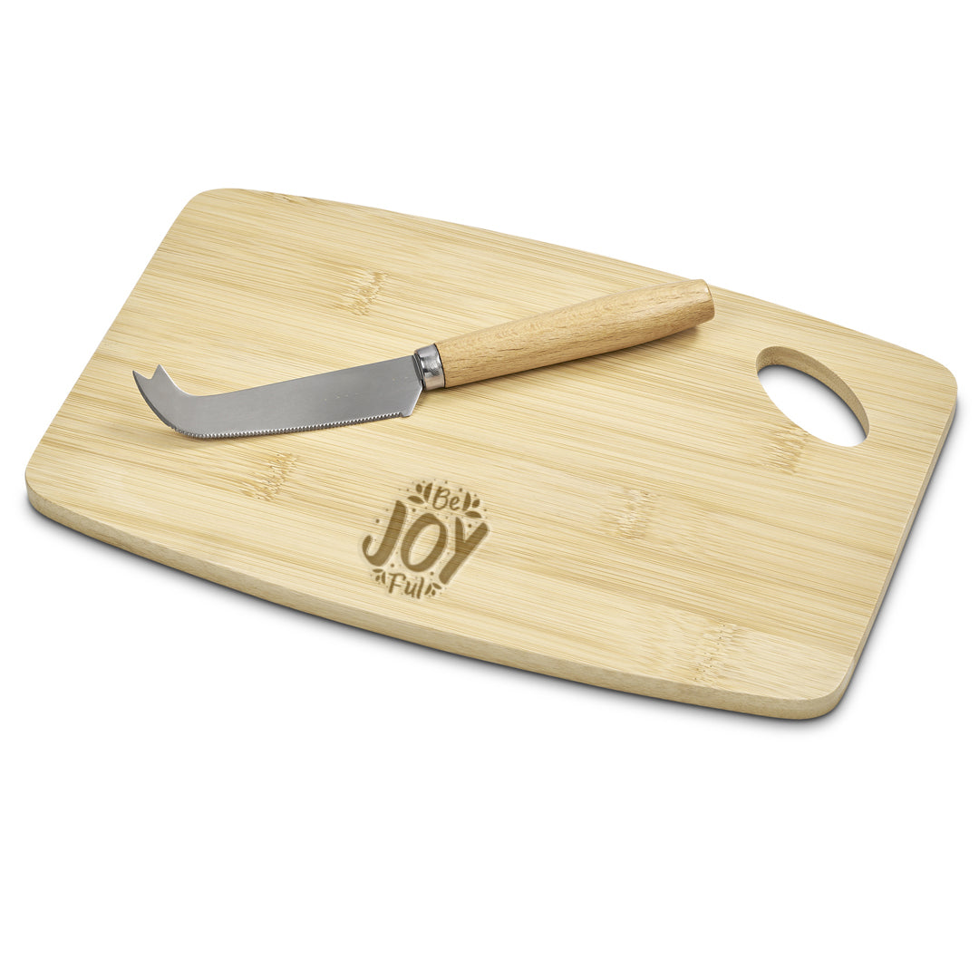 Personalized Avalon Bamboo Cheese Board - Be Joyful