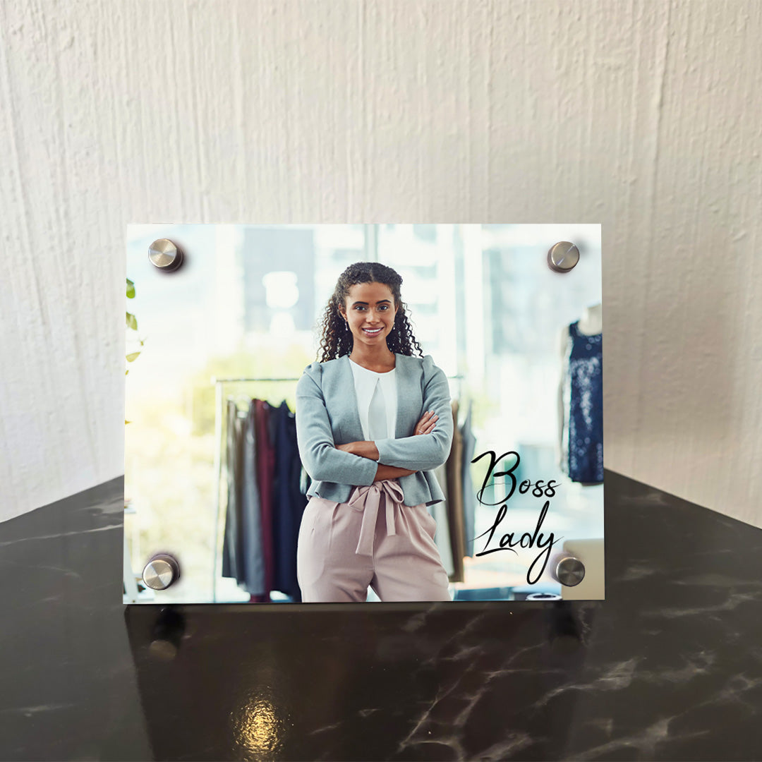 Personalised Acrylic Frame - Boss Lady + Photo