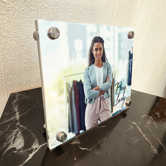 Personalised Acrylic Frame - Boss Lady + Photo