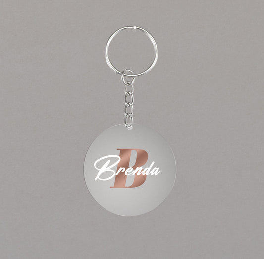 Personalised Classy Keyring - Initial & Name