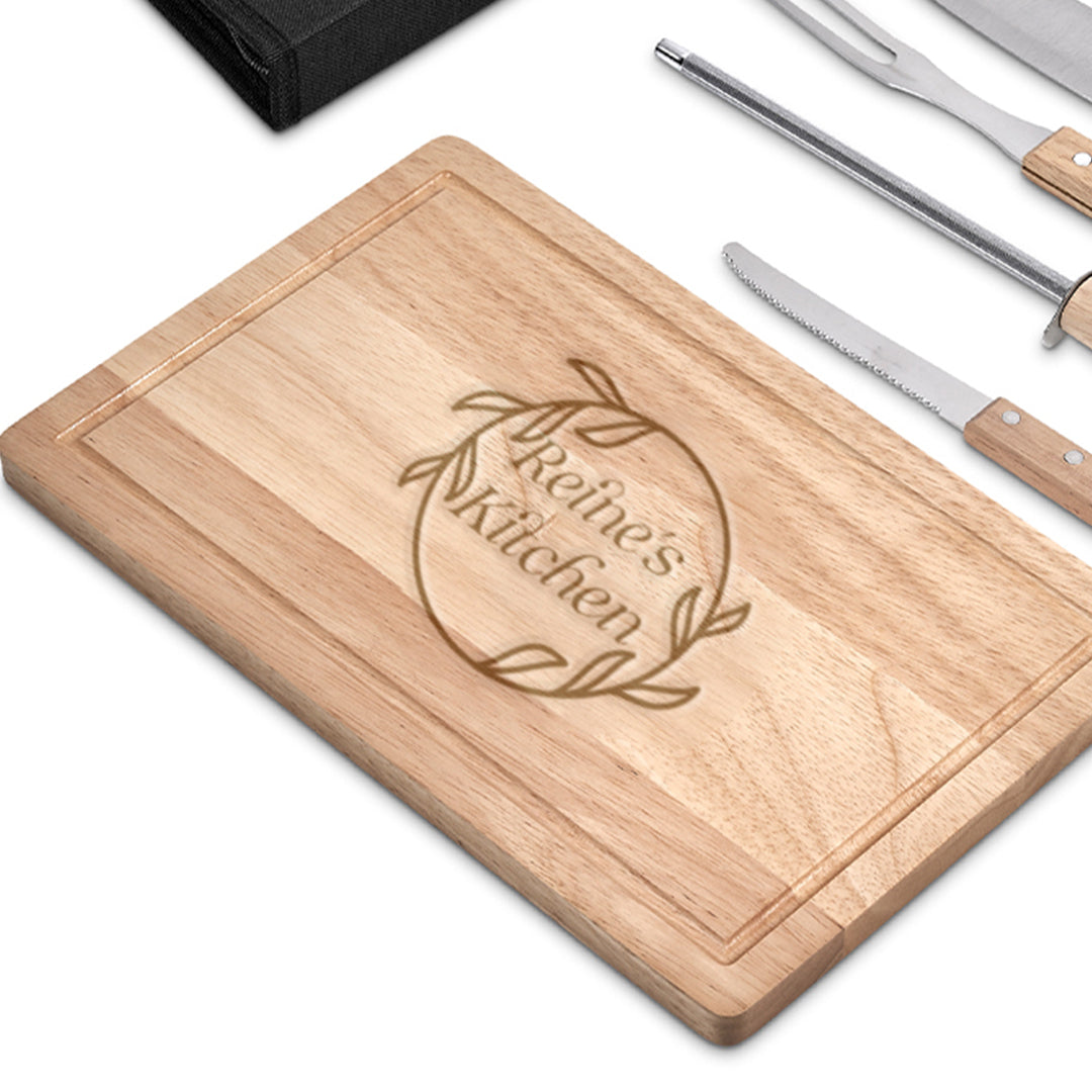 Personalized Oakwood 5-Piece Braai & Carving Set Reine's Kitchen