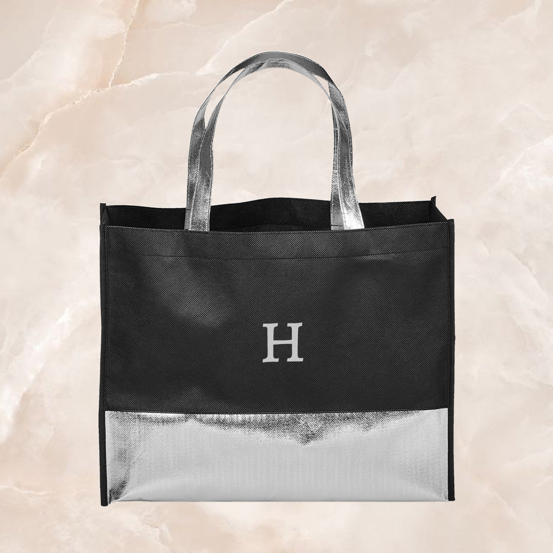 Non-Woven Shopper Bag - Grey Initial