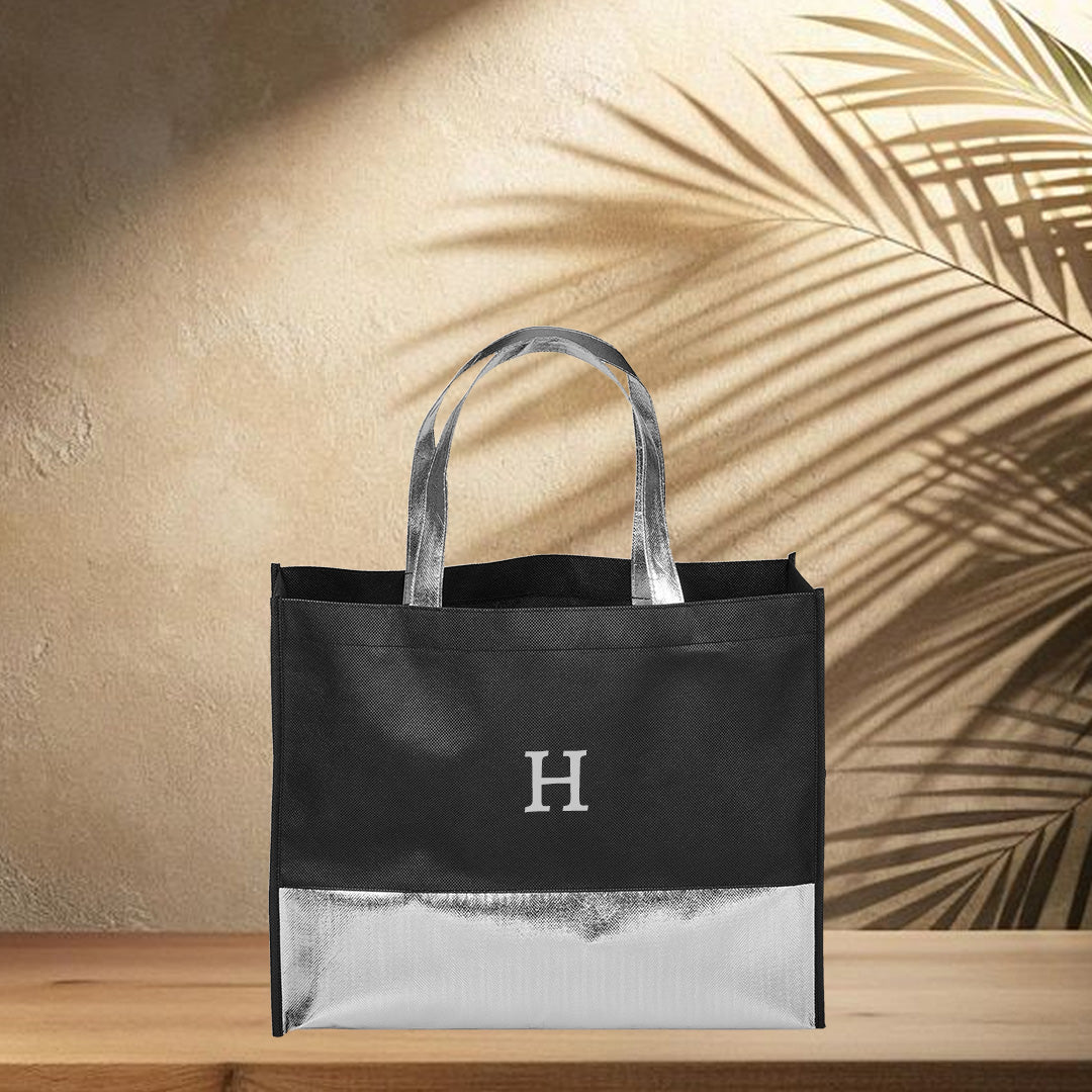 Non-Woven Shopper Bag - Grey Initial