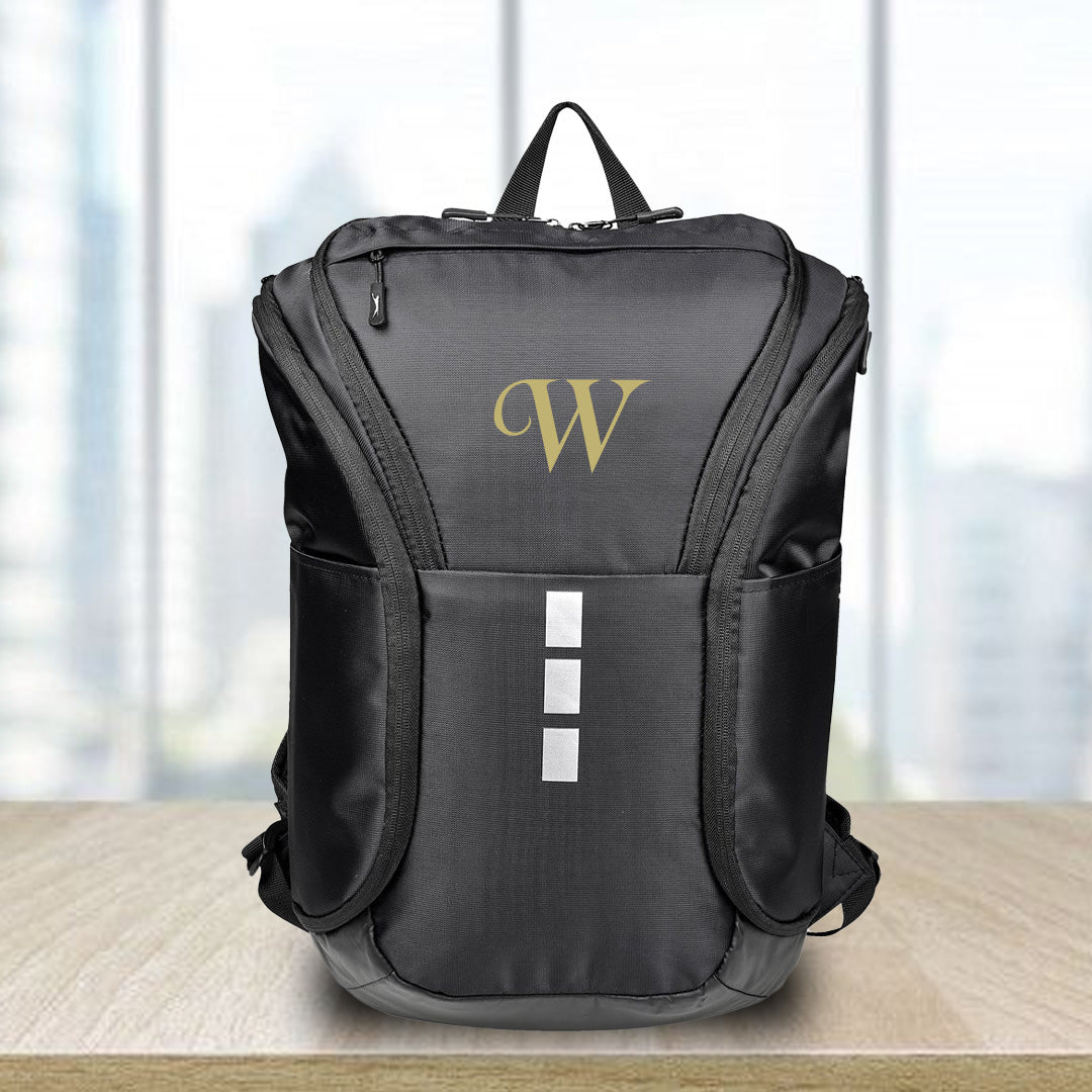 Elite Laptop Backpack - Gold Initial