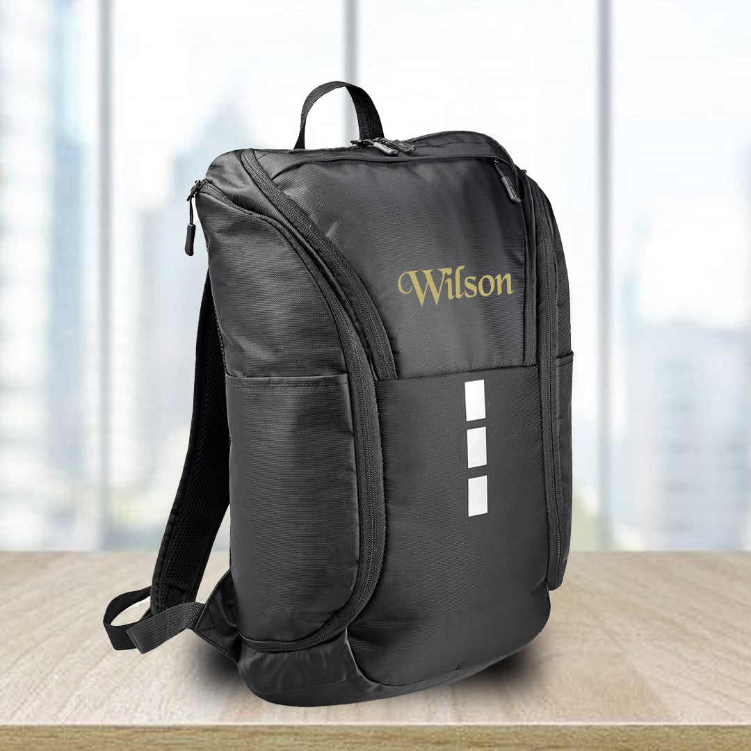 Elite Laptop Backpack - Gold Name