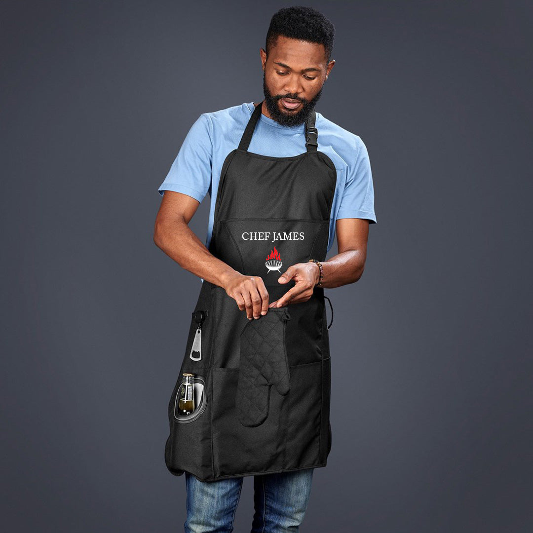 Grill Master 3-Piece Braai Apron Set - Grill + Name