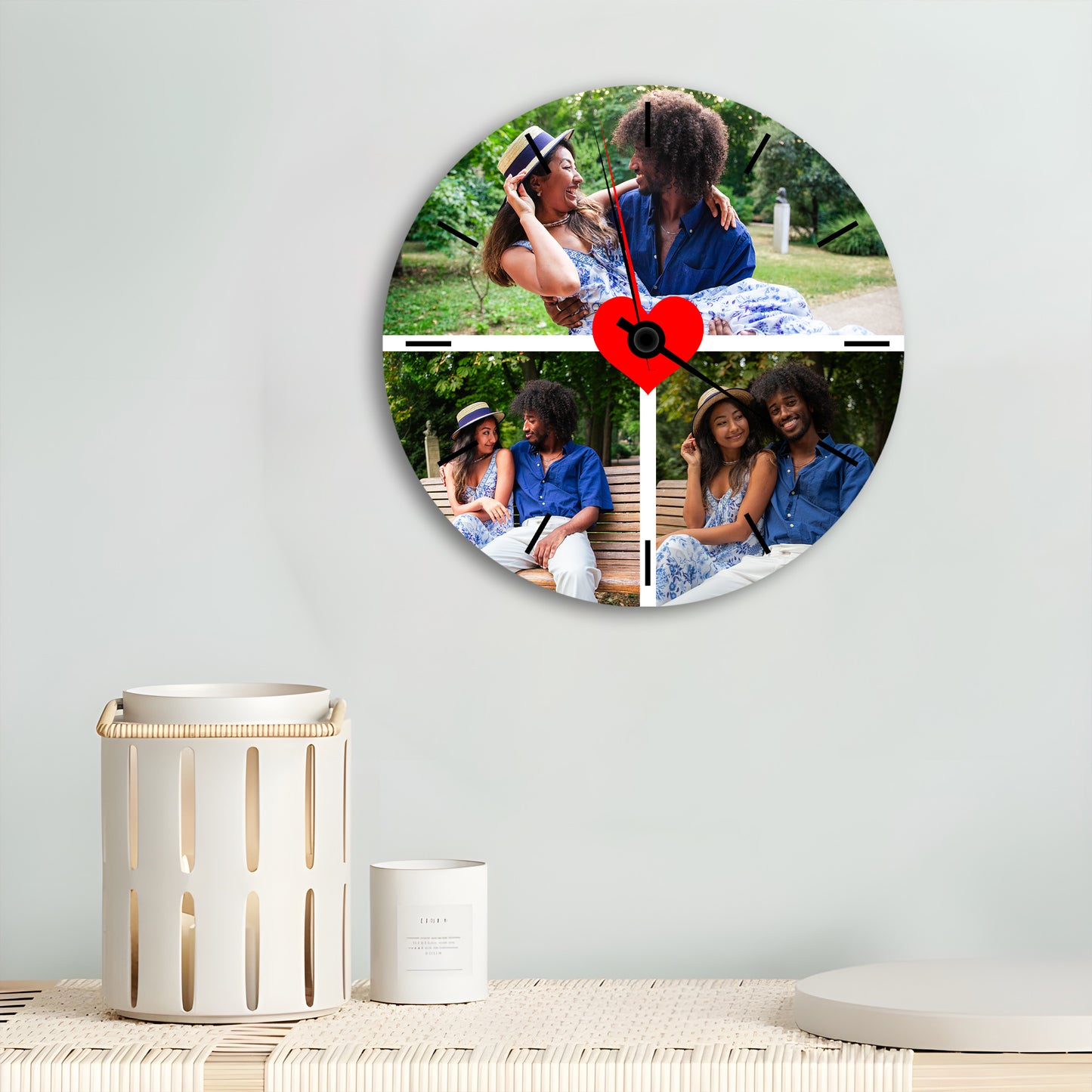 Personalised Wall Clock - Couple Collage