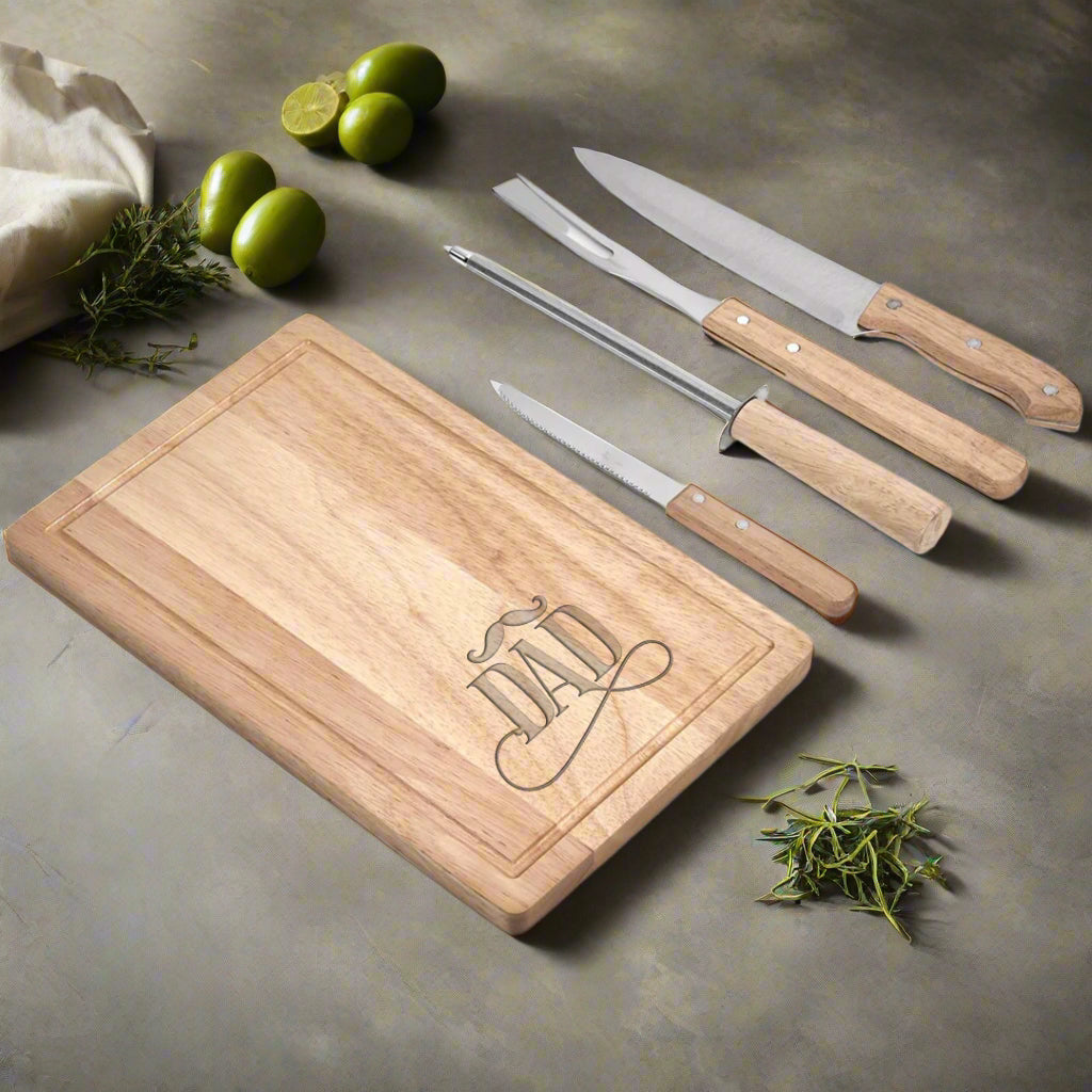 Personalized Name 5-Piece Braai and Carving Set