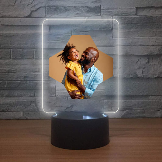 Personalised LED Lamp - Father + Child Photo